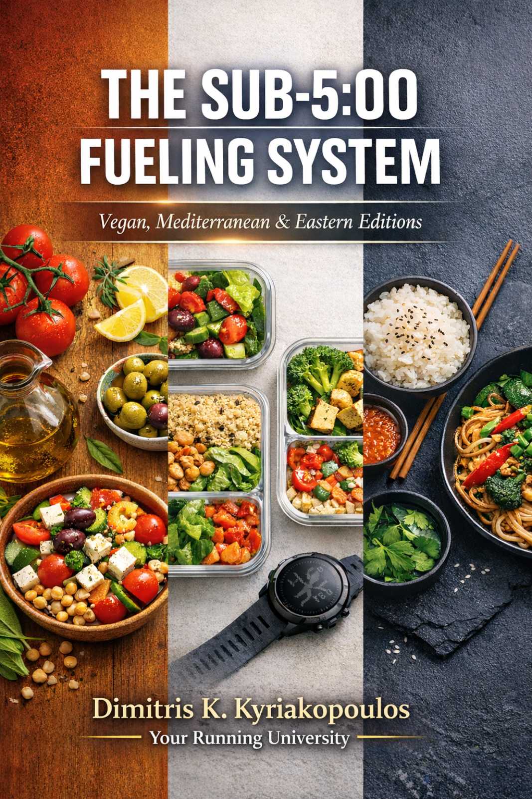The Sub-5:00 Fueling System: Vegan, Mediterranean & Eastern Editions Subtitle: 20 Weeks. Day by Day. No Decisions.